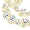 Electroplate Baking Paint Transparent Glass Beads Strands GL-CBA17FF-01K-2