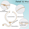 12Pcs Half Finished 304 Stainless Steel Paperclip Chains Connector Bracelet Makings MAK-SC0001-35-2