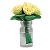 Polymer Clay Rose with Resin Vase Miniature Ornaments PW-WG42D34-01-1