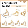 4Pcs Rack Plating Brass Micro Pave Clear Cubic Zirconia Pendants KK-LP0001-91-2