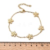 304 Stainless Steel Flower Link Bracelets BJEW-G765-04G-5