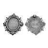 Tibetan Style Alloy Rhinestone & Oval Tray Cabochon Settings TIBEP-5436-AS-LF-1