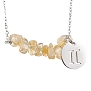 Natural Citrine Chip & Constellation Pendant Necklaces NJEW-JN05084-03-1