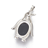 Natural Dyed & Heated Black Agate Pendants G-L512-A04-3