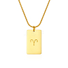 Stylish Stainless Steel 12 Zodiac Rectangle Pendant Necklaces for women GA2858-1-1