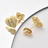 Rack Plating Brass Micro Pave Clear Cubic Zirconia Stud Earrings EJEW-K299-01G-H-3