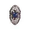 Natural Lapis Lazuli Retro Finger Rings RJEW-B067-02R-30-2