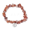 Natural Red Agate Stretch Bracelets BJEW-JB11147-05-1