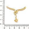 Brass Micro Pave Clear Cubic Zirconia Connector Charms KK-C108-02B-G-3