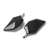 Natural Black Agate Pendants G-P445-D08-2