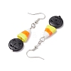 Halloween Candy Corn Handmade Lampwork Dangle Earrings EJEW-JE05870-5