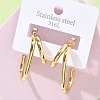304 Stainless Steel Two-layer C-Shaped Stud Earrings EJEW-Z098-18G-1