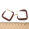 Brass Rhombus Hoop Earrings LS-EJEW-A121-12D-G-3