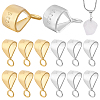 12Pcs 2 Colors Sterling Silver Tube Bails STER-PH0002-32-1