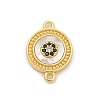 Brass Micro Pave Clear Cubic Zirconia Connector Charms KK-M303-04G-07-1