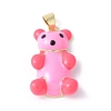 Rack Plating Brass with Enamel Pendants KK-B091-20G-02-1