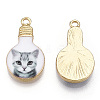 Printed Alloy Enamel Pendants ENAM-N056-178-13-1