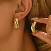 Vintage Hollowed Out Brass Irregular Folded Design Women's Stud Earrings XO8816-1