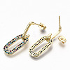 Brass Micro Pave Cubic Zirconia Dangle Stud Earrings EJEW-S208-137A-NF-3