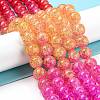 Spray Painted Crackle Glass Beads Strands DGLA-C002-10mm-09-2