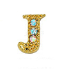 Alloy Gold Rhinetone Letters Nail Stud Cabochons MRMJ-S047-023J-1