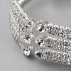 Crystal Rhinestone Tennis Cuff Bangle BJEW-WH0017-32-3