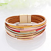 Two Tone Imitation Leather Multi-strand Bracelets for Women WGE2A7B-10-1