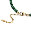 Natural Malachite Rectangle & Shell Beaded Necklaces NJEW-M206-01G-01-3