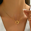 Stainless Steel Double Ring Twisted Chian Necklaces for Women's Casual Daily Wear LI6348-4