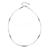 2MM Natural & Synthetic Mixed Gemstone Gradient Color Faceted Round Beaded Necklaces for Women NJEW-JN05865-02-4