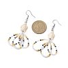 Flower Glass Seed Beaded Dangle Earrings for Women EJEW-MZ00203-02-3