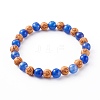 Imitation Wood & Gemstone Style Acrylic Beaded Stretch Bracelets BJEW-JB06229-5