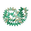 Electroplate Transparent Glass Beads Strands EGLA-N056-03A-12-2