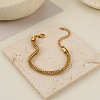 304 Stainless Steel Chain Bracelets for Women SA-CBA4051-15G-1