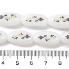 Printing Glass Oval Beads for Necklaces Bracelets Making GLAA-B020-01A-08-5