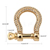 Brass Micro Pave Clear Cubic Zirconia D-Ring Anchor Shackle Clasps X-ZIRC-S066-052-NF-3
