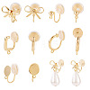 10Pcs 5 Styles Brass Clip-on Findings EJEW-TA0001-66A-1