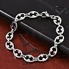 304 Stainless Steel Oval Link Chain Bracelets for Women Men BJEW-F488-48B-P-2