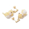 GLass Stud Earrings EJEW-MZ00257-01-4