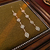 Brass Hollow Rhombus Auspicious Clouds Dangle Earrings FS-WGDE541-02-1
