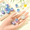 10Pcs Gradient Color & UV Plating Transparent Acrylic Beads OACR-YW0002-25C-4