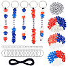 Independence Day DIY Acrylic Heart & Star Beads Keychain Making Kits DIY-AR0004-17-1