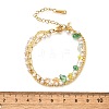 Gemstone Chip with Plastic Pearl Multi-strand Bracelets for Women BJEW-G739-01G-7