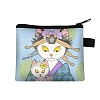 Cute Cat Polyester Zipper Wallets ANIM-PW0002-28J-1