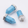 Natural/Synthetic Mixed Stone Pointed Pendants G-E442-03-2