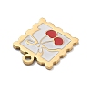 304 Stainless Steel Enamel Pendants STAS-R169-03A-G-2