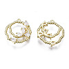 Brass Micro Pave Clear Cubic Zirconia Charms ZIRC-S069-026G-2