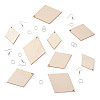 Yilisi DIY Rhombus Shape Natural Wood Pendants Earring Making Kits DIY-YS0001-14-15