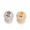 Rondelle Brass Micro Pave Cubic Zirconia Beads KK-L134-30-1