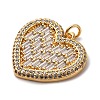 Brass Micro Pave Clear Cubic Zirconia Pendants KK-U076-21G-2